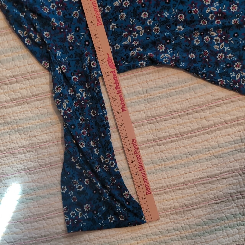 Liz Claiborne Blue/Aqua For Floral Blouse - Picture 5 of 10